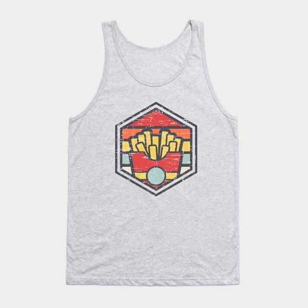 Retro Badge Fries Light Tank Top by rojakdesigns